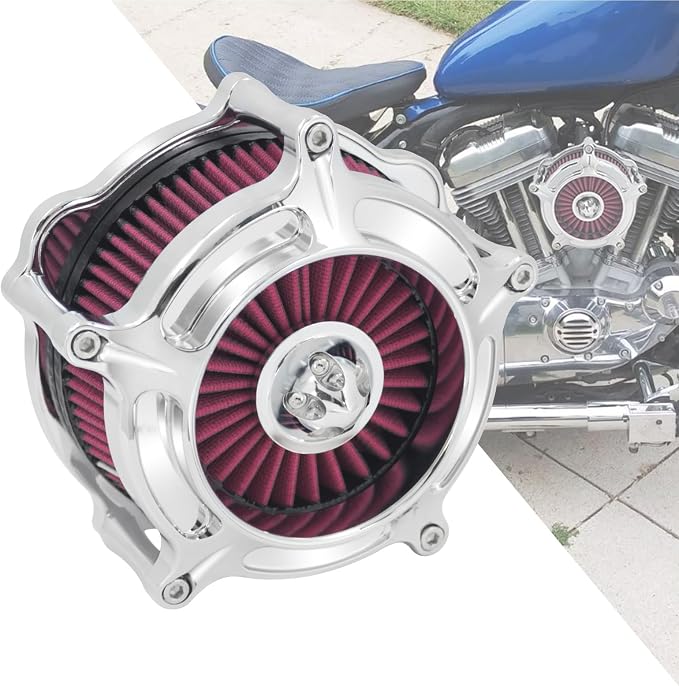 HDBUBALUS Motorcycle CNC Spike Air Cleaner Air Filter Intake System Filter