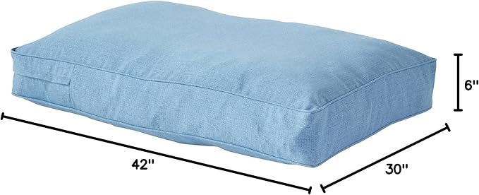 Charlie Rectangle Indoor/Outdoor Pillow Style Dog Bed, Denim, Medium (30" x 42")