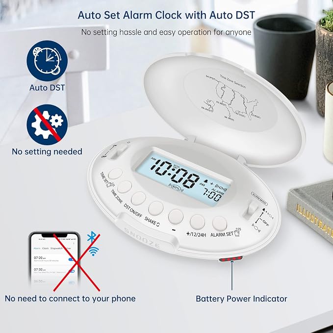 DreamSky Vibrating Alarm Clock for Heavy Sleepers