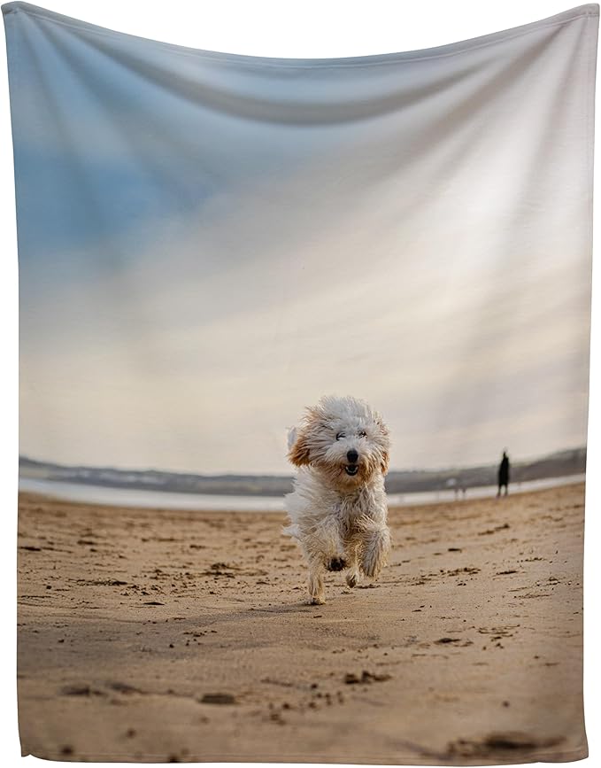 Prints Next Day – Custom 30" x 40" Fleece Pet Lightweight Blanket with Photo Upload - Gift for Dog or Cat Owners - Personalized Couch Throw - Printed in America