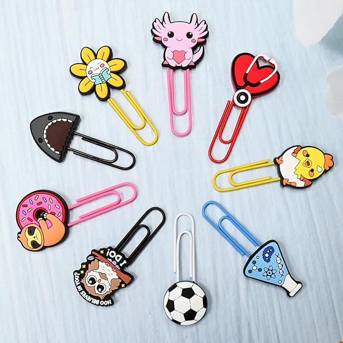 30 PCS Random Paper Clips Metal Paperclip Large Size Paper Clip Cute Bookmark Colorful Office Supplies Bookmark Clamp Desk Accessories Stationery for School Gifts for Christian