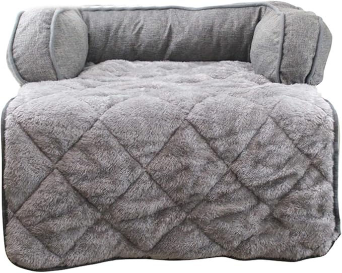 Pet Dog Bed Furniture Protector Cover Dog Couch Sofa Cushion Bed with 3-Sides Removable Cushions, Washable Collapsible Pet Blanket Mat Cave for Dog Cat and Other Animal