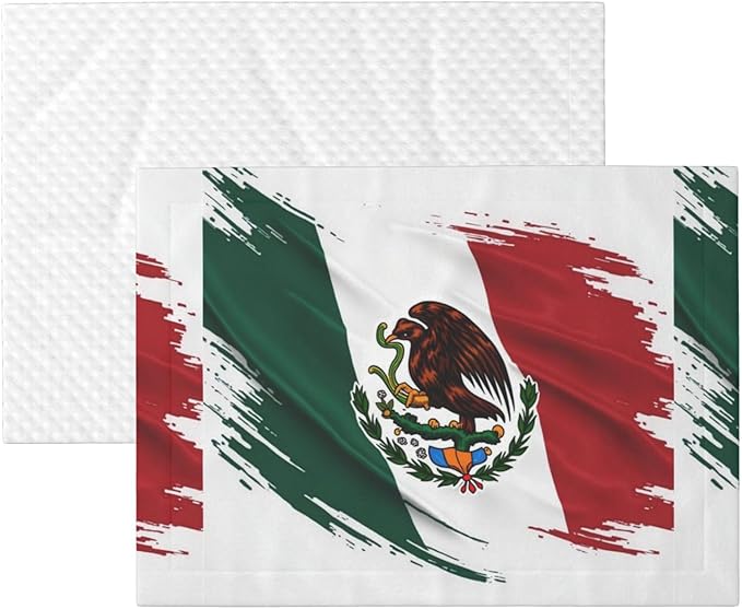 Two Sided Pet Cuddler Blanket for Anxiety Calming, Mexico Flag Cool Eagle, Reversible Plush Design with Bubble Dot Pattern Provides Familiar Surface Anywhere