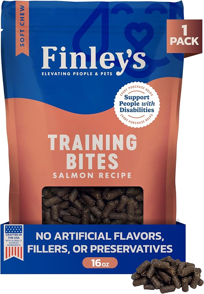 Finley's Training Treats for Puppies, Soft Salmon Dog Treats for All Dogs and Sizes, Limited Ingredient, Low Calories, 16oz, 1 Pack