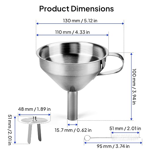 ELEGOO 3D Stainless Steel Funnel, Resin Metal Funnel Filter Cup