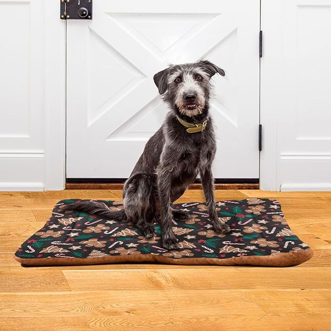 Pet Bed Cookie Gingerbread Man Dog Bed Mat Absorbing Non Slip Pad Pet Sleeping Mat for Small, Medium, and Large Dogs Puppy Cat 36 in x 24 in