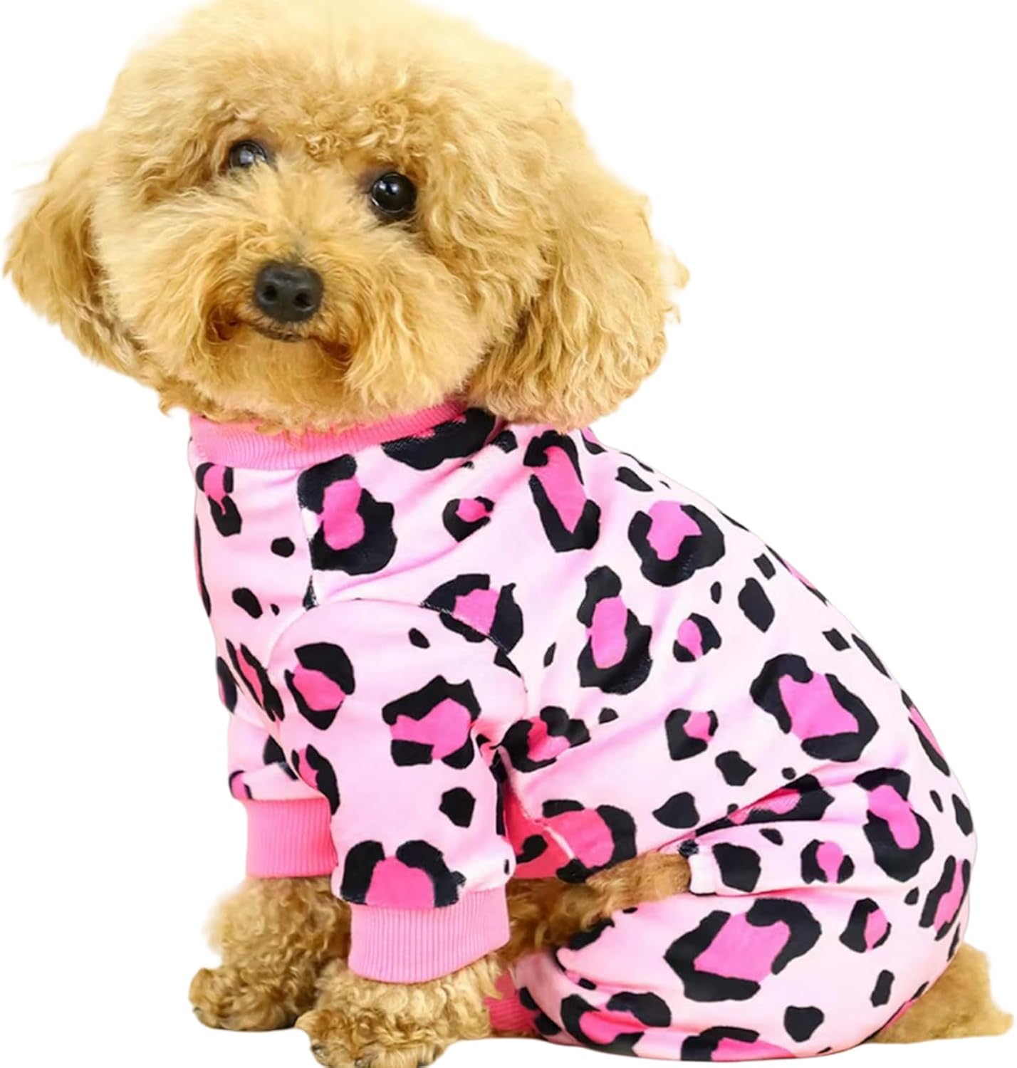 Vet-Approved Dog Pajamas Onesie for Small Medium Dog Pjs - Lightweight Soft Stretchy Puppy Clothes - Certified Hypoallergenic Comfort Anxiety-Reducing (Pink,Medium)