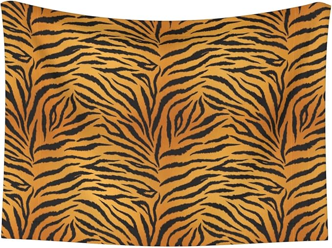 Two Sided Pet Cuddler Blanket for Anxiety Calming, Animal Print Tiger Black Gold, Reversible Plush Design with Bubble Dot Pattern Provides Familiar Surface Anywhere