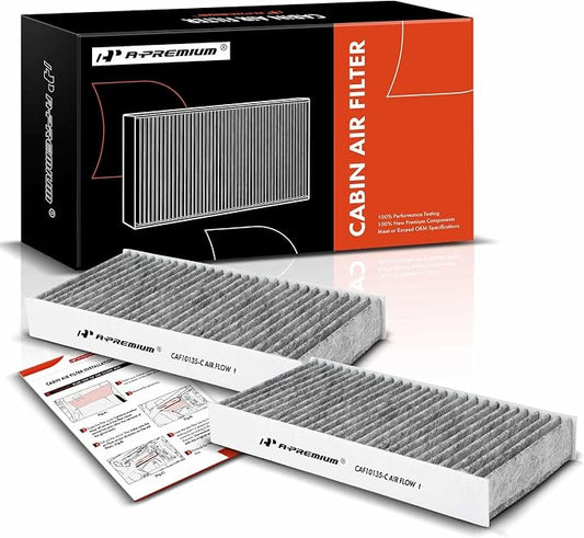 A-Premium 2-PC Cabin Air Filter w/Activated Carbon Compatible