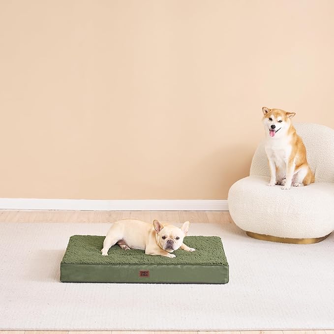 EHEYCIGA Orthopedic Foam Dog Bed, XXL, 47"L x 29"W x 3.5"Th, Dark Green