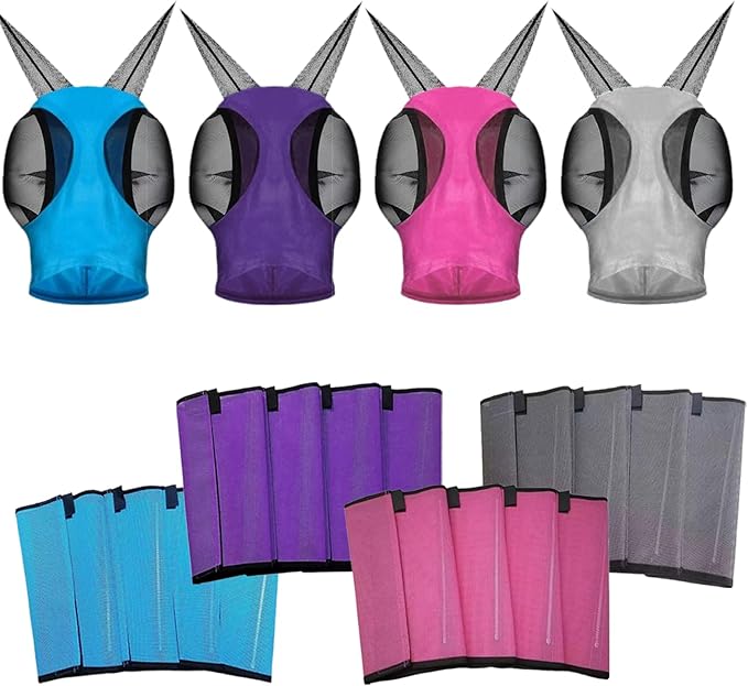 Loose Fitting Horse Fly Boots, Breathable Mesh Boots Protective Horse Leg Wraps, Horse Leggings for Preventing Flies and Mosquitoes Bites-Reduces Leg Fatigue