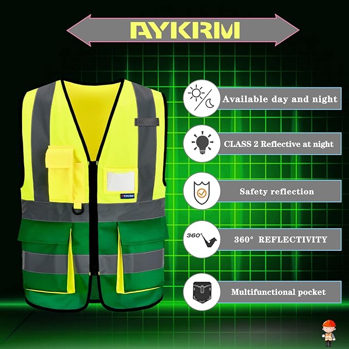 A-SAFETY High Visibility Reflective Safety Vest Customize Logo (XS-8XL)