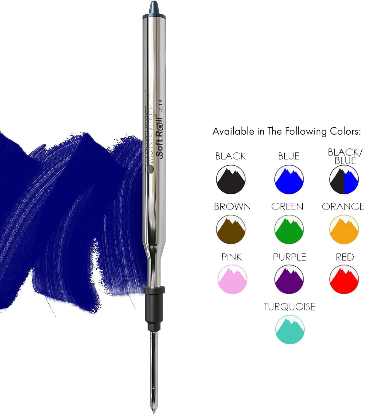 Monteverde Ballpoint Refill to Fit Lamy Pens, Medium, Blue/Black, 6 Pack