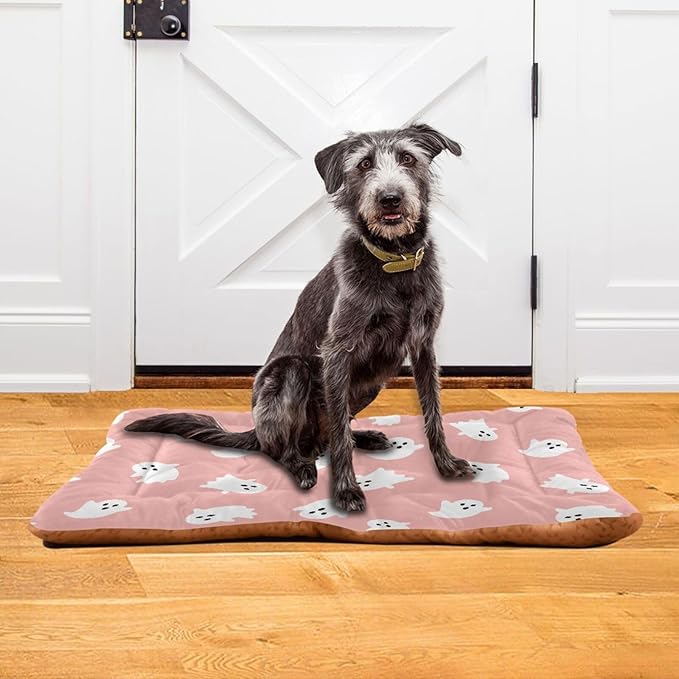 Pet Bed Halloween Ghost Dog Bed Mat Absorbing Non Slip Pad Pet Sleeping Mat for Small, Medium, and Large Dogs Puppy Cat 36 in x 24 in