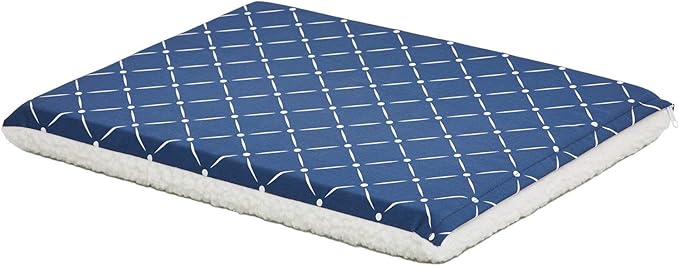 MidWest Homes for Pets Quiet Time Couture Paxton Dog Bed, Blue Diamond Pattern & Fleece with Removable Pillow Cover, Blue Diamond Pattern, 48", XL, Model Number: 40748-BLD