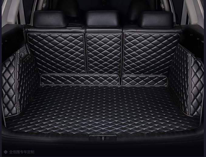 Trunk Cargo Liner for Mercedes GLE SUV GLE300 GLE320 GLE350 GLE400 2020-Current 7-Seater Full Coverage Protection, All Season, Heavy Duty Black w/Black Stitching