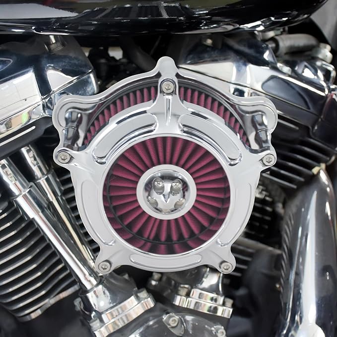 HDBUBALUS Motorcycle CNC Spike Air Cleaner Air Filter Intake System Filter
