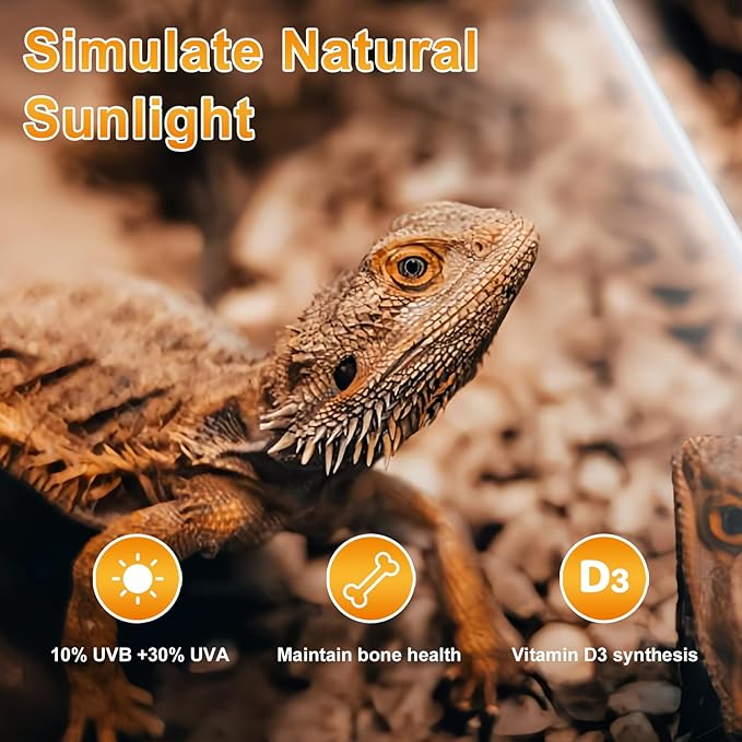 LUCKY HERP T8 30W UVB 10.0 Reptile Light, UVA UVB Reptile Light Bulb 2 Pack, Fluorescent Lamp for Reptiles Amphibians Lizards Chameleons