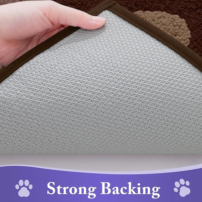 Buganda Dog Door Mat for Muddy Paws, Absorbent Dirt Trapper Non Slip Indoor Doormats, Washable Low-Profile Mat for Mud Dogs, Entryway Carpet for Inside Floor (70x47 Inches, Brown)