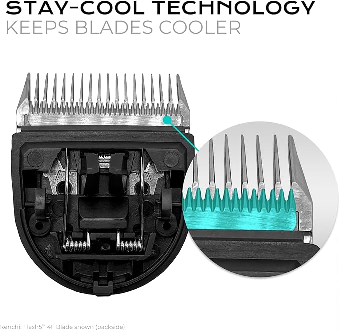 Kenchii Professional Dog Clipper Blade Flash 5 Pet Hair Clipper - Detachable Stainless Steel Blades for Dog Grooming - Hair Clippers & Accessories Pet Shaving Blades. (KEFB5-5F)