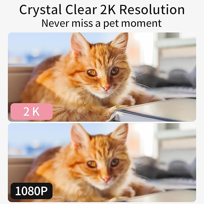 4MP 2.4/5GHz WiFi Pet Camera with Laser Toy, Night Vision & Motion Detection Alerts - APP Remote Control Interactive Device for Dog & Cat Monitoring (Indoor Security Camera)