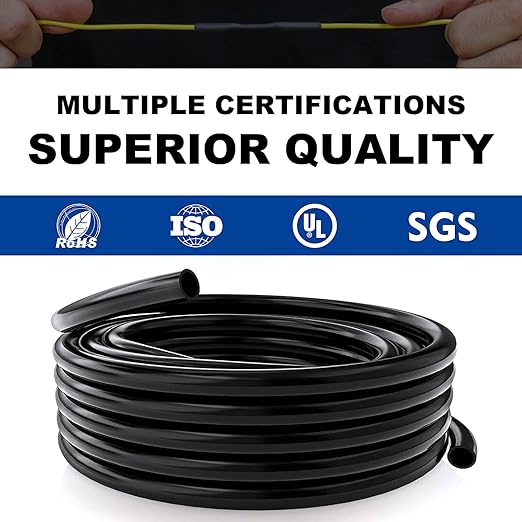 1/2" Heat Shrink Tubing, 32.8 Feet Roll Industry Marine Grade 3:1 Shrink Ratio Shrink tubing, Adhesive Lined Heat Shrink Tube, 1/2 Waterproof Shrink Tube for Wires Home Marine Automotive-Black
