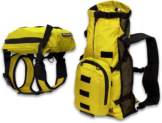 K9 Sport Sack Walk-On - Medium, Buttercup Yellow - Ideal for Dogs with 17-19” Back Length - Lightweight, Packable, Backpack-Style Carrier - Includes Compatible Harness & Storage Bag