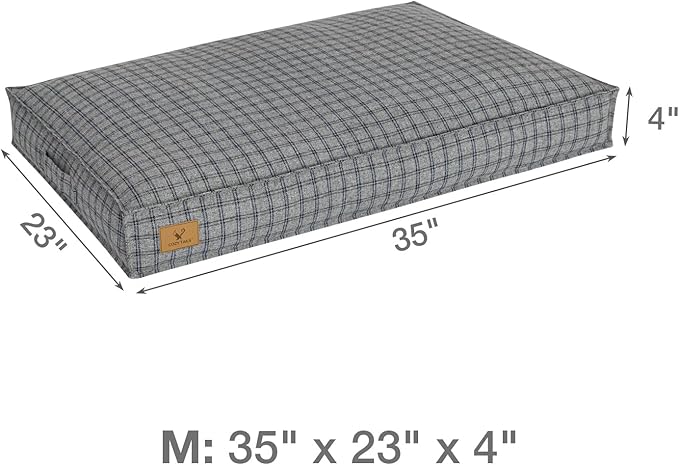 Dog Bed with Easy-Grip Handle - Shredded Memory Foam Pet Bed, Removable & Machine Washable Cover, Non-Slip Bottom, Choose from Cooling Linen or Warm Flannel Style for Dogs & Cats(Medium)