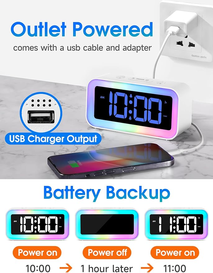 Cadmos Loud Alarm Clock for Bedrooms