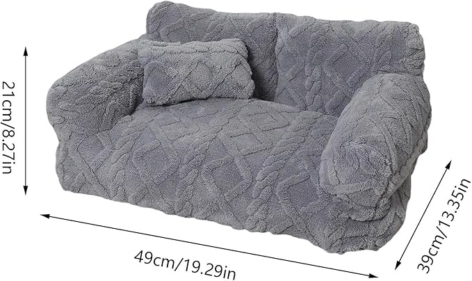 Pet Sofa - Plush Elastic Detachable Couch, Dog Bed Furniture, Softs Comfortable Lounger, Washable Animal Cushion with Plush Elastic | Pet Sofa for Puppys Cat Kitten Small Medium Large Breed Home