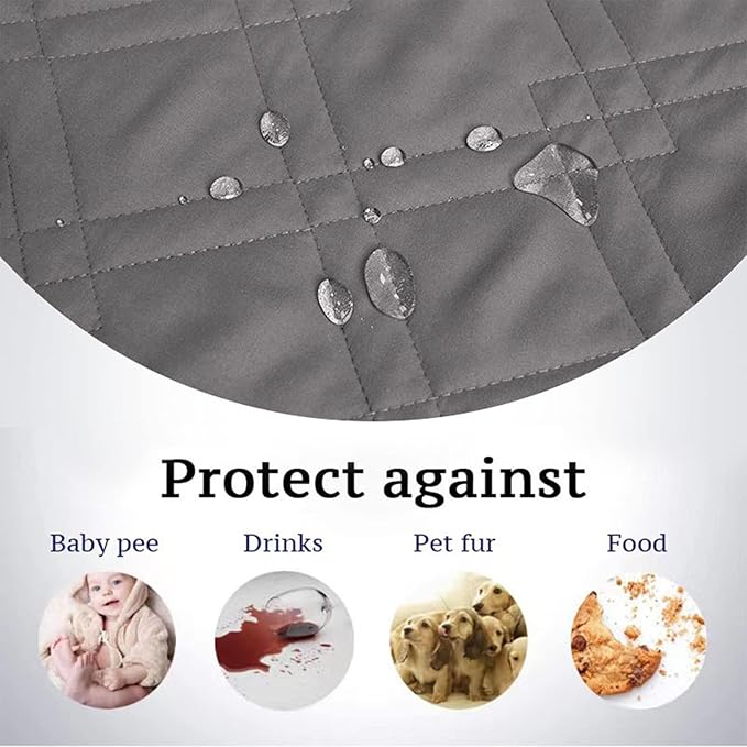 Waterproof Dog Bed Covers for Couch Protection, Water-Resistant Soft Dog Pet Blanket Anti-Slip Dog Blanket for Bed, for Furniture Bed Couch Sofa (Light Gray,86x82inch)