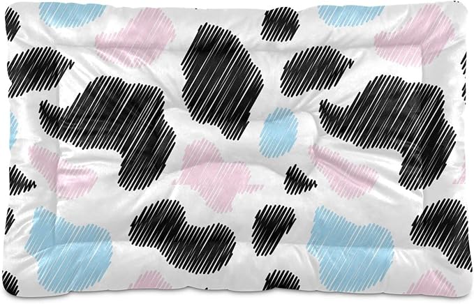 Milk Cow Print Pet Bed Cute Dog Bed Mat Absorbing Non Slip Pad Pet Sleeping Mat for Small, Medium, and Large Dogs Puppy Cat 24 in x 18 in