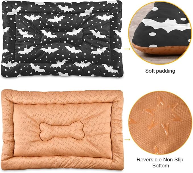 Pet Bed Halloween Bats Dog Bed Mat Absorbing Non Slip Pad Pet Sleeping Mat for Small, Medium, and Large Dogs Puppy Cat 36 in x 24 in