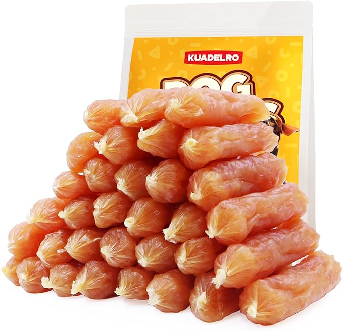 Chicken Sausage Dog Treats, High Protein Chicken Jerky Training Treats Skiny Coat Soft Dog Chews Pet Snacks for Senior Small Medium Large Breed 10.58oz