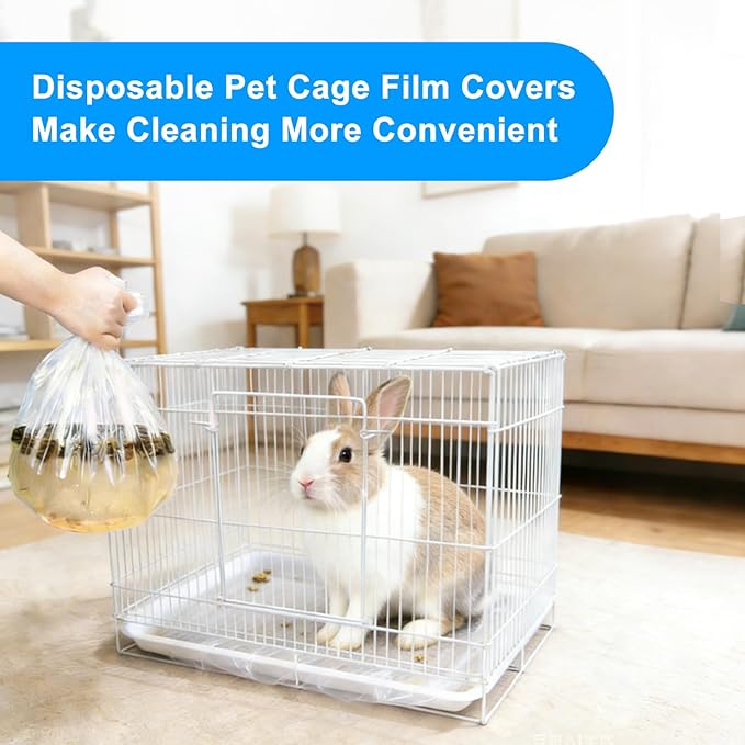 Disposable Cage Liners 50PCS, Plastic Litter Liner Bag for Cage, Cage Toilet Film Cover Litter Liner Bags for Small Animals as Guinea Pig, Hamster, Hedgehog, Bunny, Bird, Rabbit (S(23.6 * 31.5''))