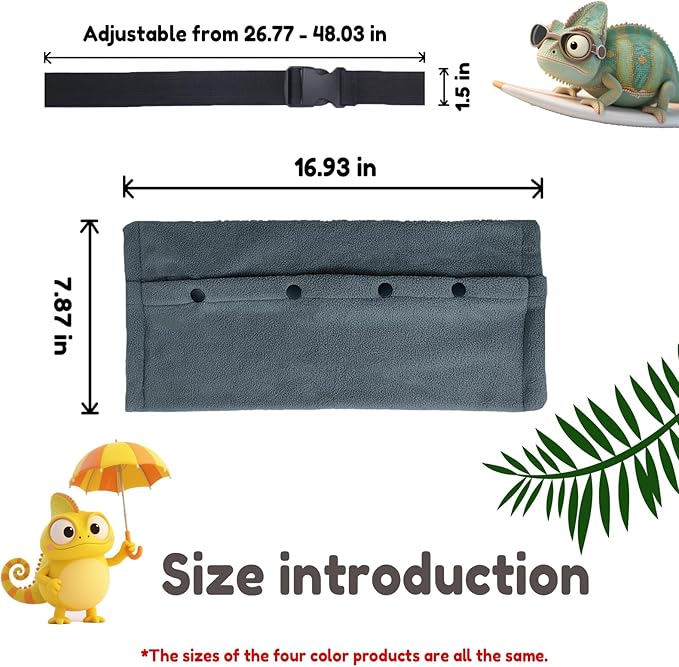 Adjustable Bearded Dragon Carriers Sling, Animal Sling Carrier Bag for Geckos, Crested Geckos, Lizards, Chameleons - Portable Reptile & Small Pet Outdoor Carrier Bag (Blue)