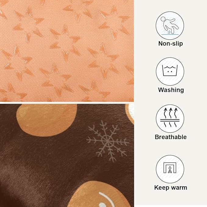 Christmas Gingerbread Cookies Pet Bed Cute Dog Bed Mat Absorbing Non Slip Pad Pet Sleeping Mat for Small, Medium, and Large Dogs Puppy Cat 24 in x 18 in
