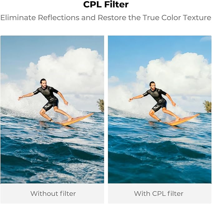 K&F CONCEPT Snap On CPL Filter Compatible