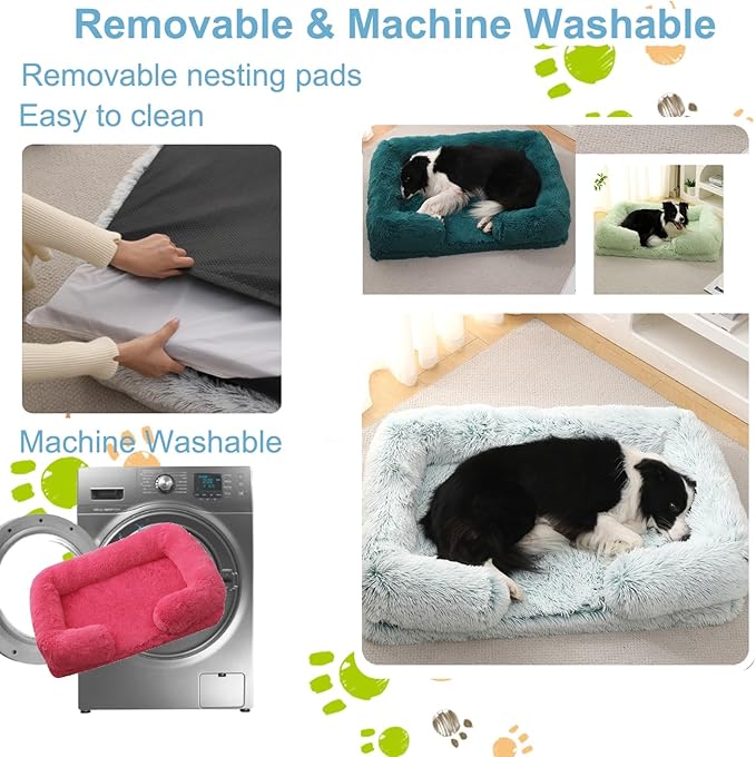 Dog Beds Large Sized dog Orthopedic, Sofa Dog Bed with Waterproof Lining and Nonskid Bottom, Rectangle Washable Dog Bed for Medium Small Dogs and Cats Comfortable ( Color : Red1 , Size : 31 x 21" )