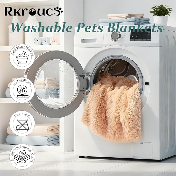 Pets Bed Blanket Dogs Reversible Soft Dog Throw Blankets Cats Mat Sleeper Fuzzy Pet Couch Covers Washable Cat Puppy Cover for Beds Car Sofa Travel Double Sided Furniture Protection (Champagne,M)