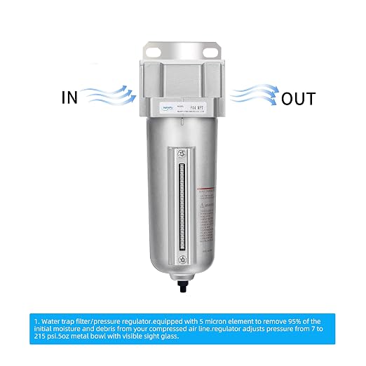 NANPU Industrial Grade Heavy Duty Particulate Filter, Metal Bowl, Suitable