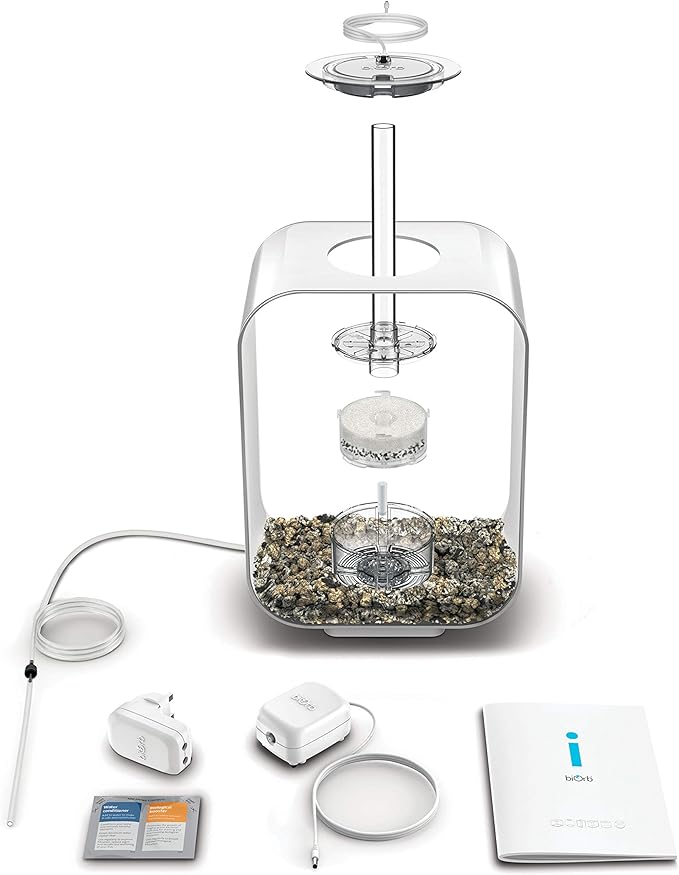 biOrb Life 15 Acrylic 4-Gallon Aquarium with White LED Lights Modern Compact Tank for Tabletop or Desktop Display, White