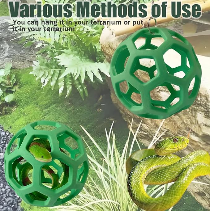 Snake Enrichment Toys Ball,Jungle Gym Ball and Enrichment Rings for Small Ball Python Corn Snakes,Reptiles Climbing Toy,Snake Exploring&Climbing Accessories