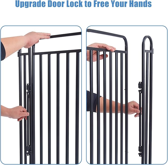 New Thickened Version Dog Playpen, 43 Inch Dog Fences for The Yard, Portable Outdoor Dog Playpen for Large/Medium/Small Dogs, Foldable Metal Dog playpen, with Doors (16 Panels, 43 Inch)