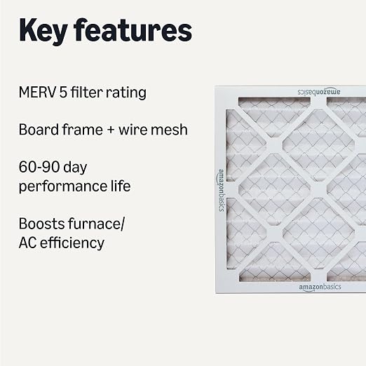 Amazon Basics Merv 5 AC Furnace Air Filter 14x14x1 inches
