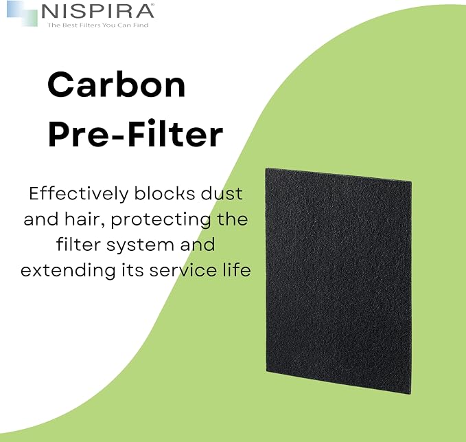 Nispira True HEPA Activated Carbon Pre Filter Replacement Compatible