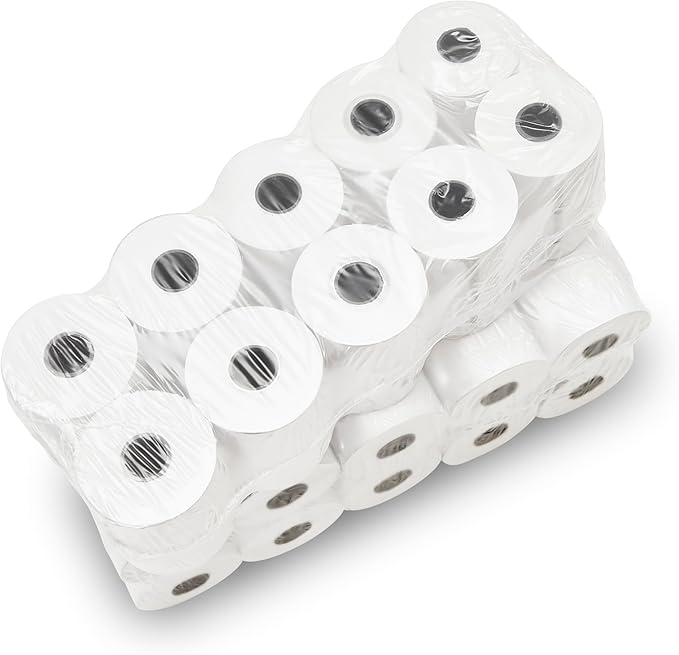 (50 Rolls) 2 1/4 x 150 ft White Adding Machine Tape Paper Rolls Premium One Ply Register/Adding Machine/Calculator Paper Rolls Printing Calculator 10 Key