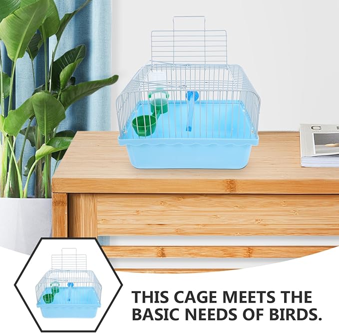 Kisangel Portable Bird Cage Food Box Water Bottle Spacious Travel Carrier for Parakeets Lovebirds Pets Easy to Transport for Outdoor Adventures