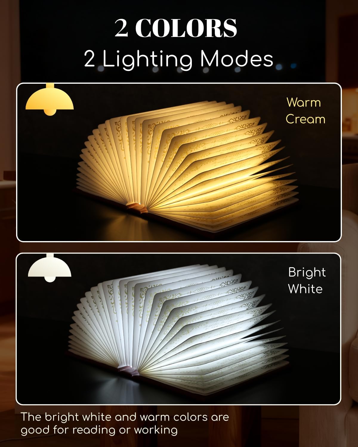 Book Light with Bible Verse, Foldable Paper Desk Lamp for Home Decor, Birthday Gifts for Christians，Book Lovers,Mom and Father
