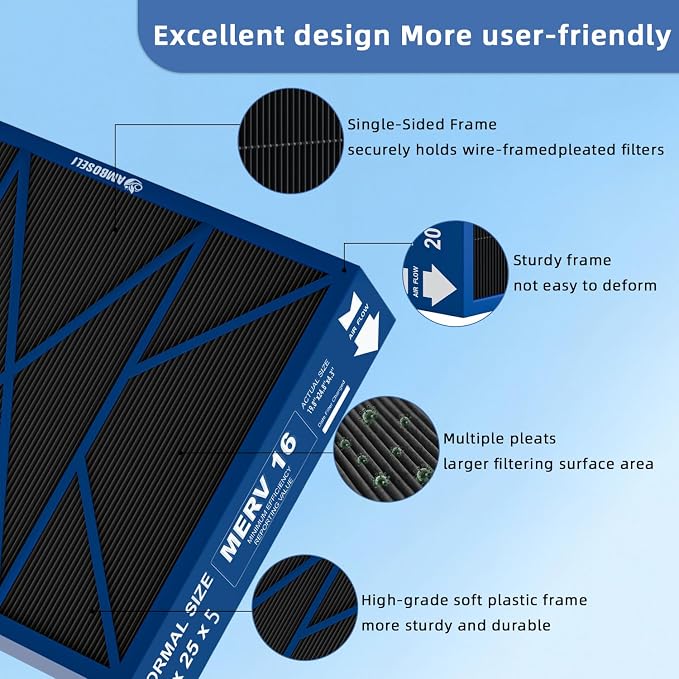 20x25x5 Merv 16 Air Filter Compatible